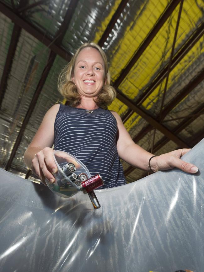 Local resident Emma Fenton at the Thornleigh recycling centre. Pic: AAP/Image Matthew Vasilescu