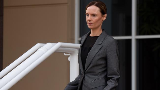 Laura Adele Hinks outside the Supreme Court in Darwin where she stands charged with the alleged abduction of her daughter in 2022. Picture: Pema Tamang Pakhrin