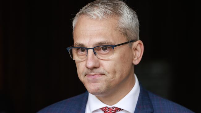 MELBOURNE, AUSTRALIA - NewsWire Photos FEBRUARY 22, 2023. VictoriaÃs Assistant Treasurer Danny Pearson speaks at a door stop at Victorian Parliament.Picture: NCA NewsWire / David Geraghty