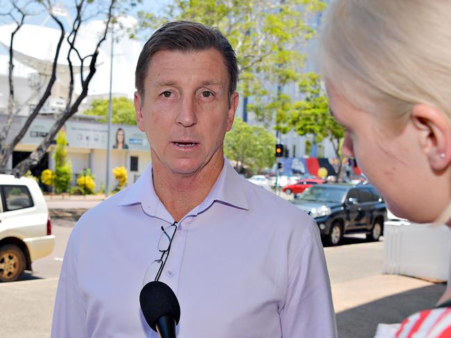 Former CLP minister Willem Westra van Holthe leaves Darwin Local Court.