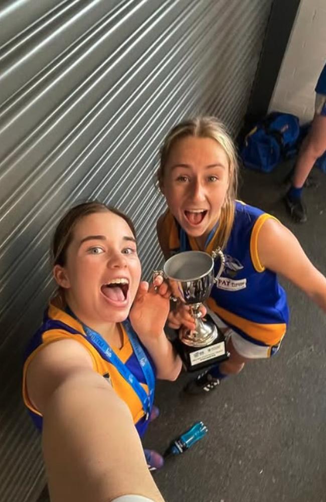 Holly Bowles and Bianca Jones won a premiership together with Beaumaris in 2022. Picture: Instagram