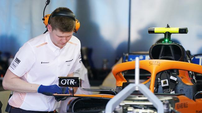 The McLaren pit, pictured yesterday. Picture: AAP Image/Michael Dodge