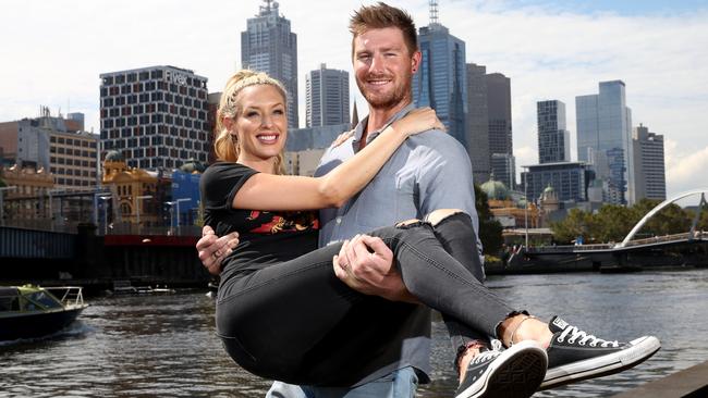 Married at First Sight couple Sharon Marsh and Nick Furphy at Southbank. Picture: Mark Wilson