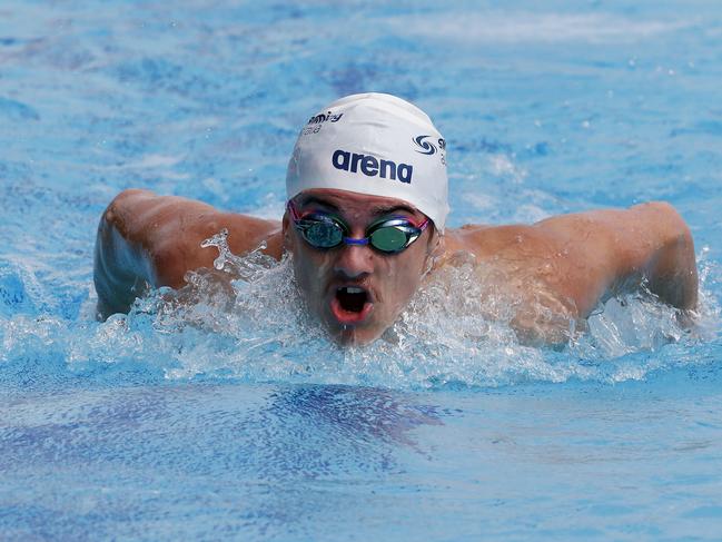 Swimmers gathered for training at the Dolphins emerging swimmers camp in Southport. Daniel McLoughlin from NSW. Picture: Tertius Pickard