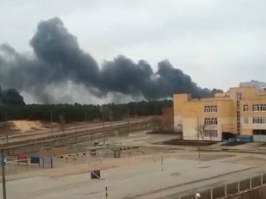 Enerhodar mayor Dmytro Orlov posted video of bombing near the plant. Picture: Dmytro Orlov/Telegram