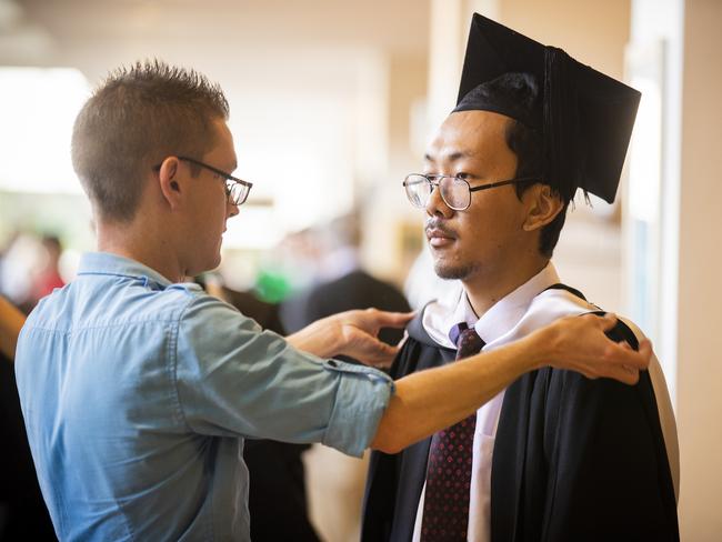 University of Tasmania Hobart Graduations 2019, Wednesday morning. Picture: RICHARD JUPE