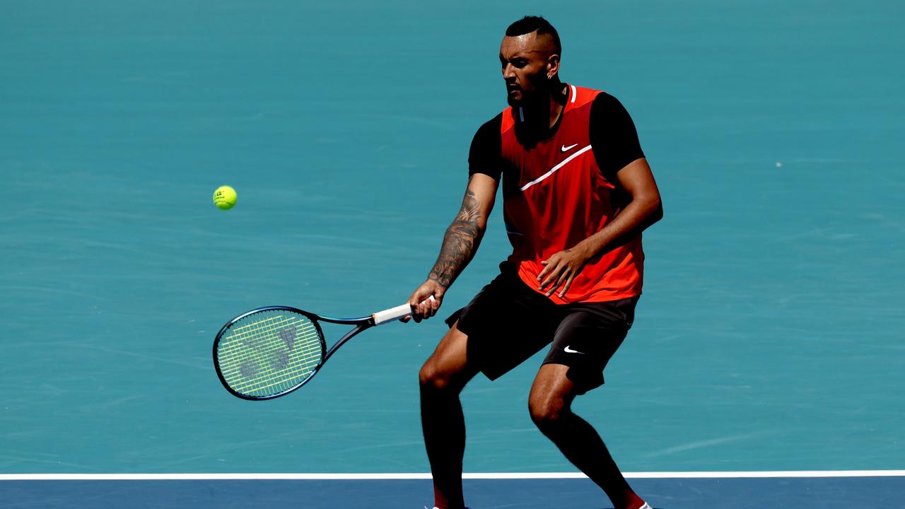 Nick Kyrgios keeps losing his cool. (Photo by Matthew Stockman/Getty Images)