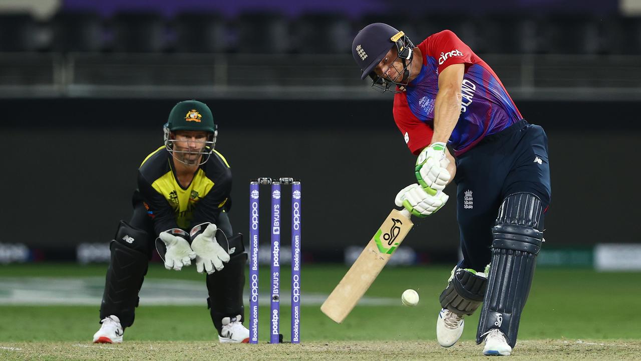 Jos Buttler cracked an unbeaten 81 against the Aussies. Photo by Francois Nel/Getty Images