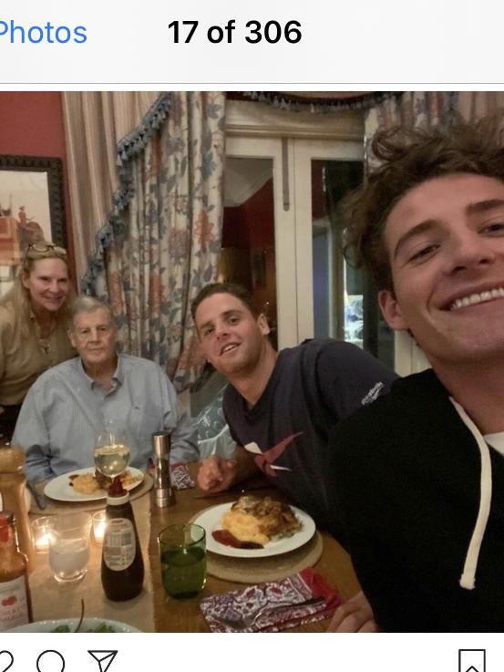 Skye and David Leckie enjoy a dinner with their sons Harry and Ben at Mulberry Farm in the Southern Highlands. Picture: Instagram