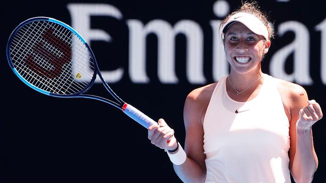 Madison Keys after her comfortable win, which puts her into the quarter-finals. Picture: Getty