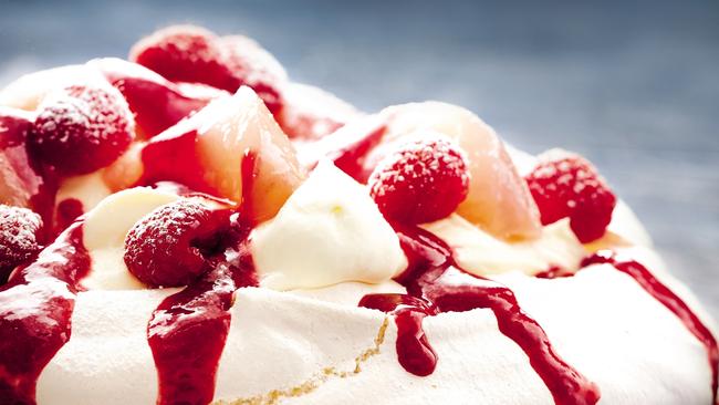 Peach Melba pavlova is something to sing about. Recipe at taste.com.au