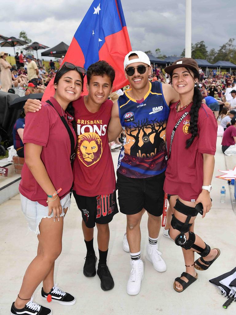 Tahliya Tavita, Zaydah Almeda, Alekana Brill and Kaylan Tavita at the NAB AFLW grand final. Picture: Patrick Woods