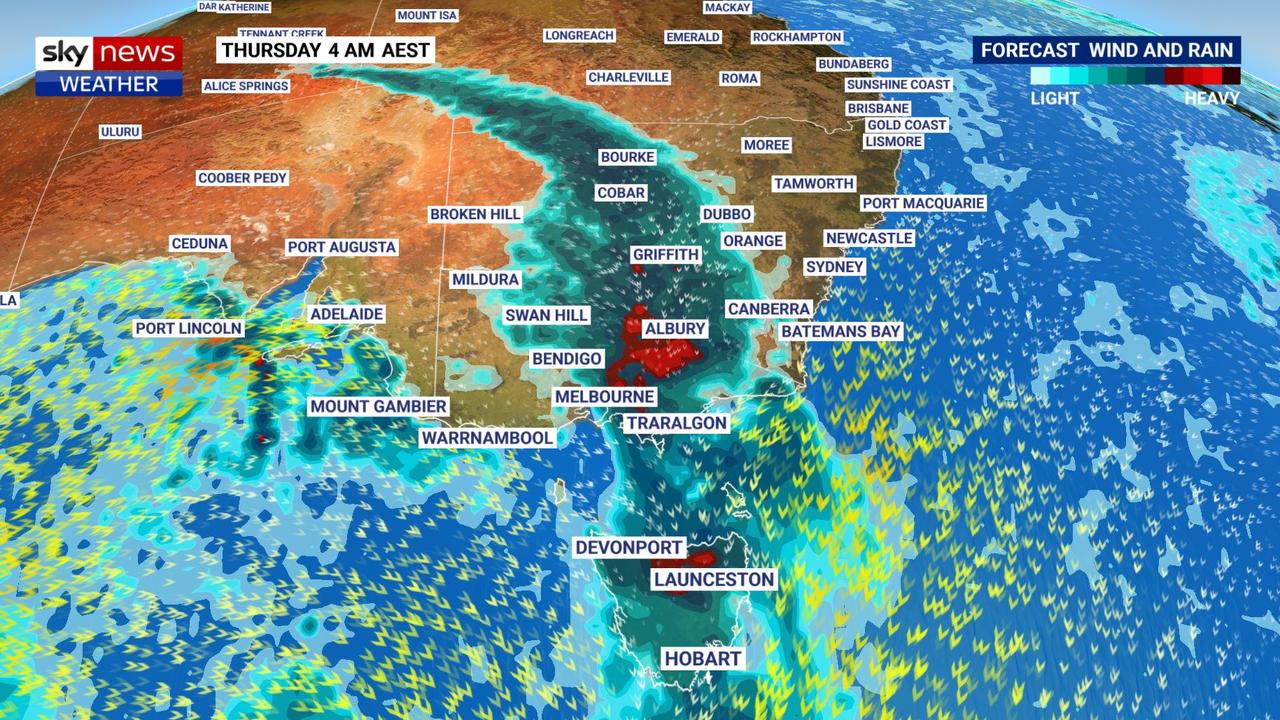 A rainband is making snow conditions challenging. Picture: Sky News Australia Weather