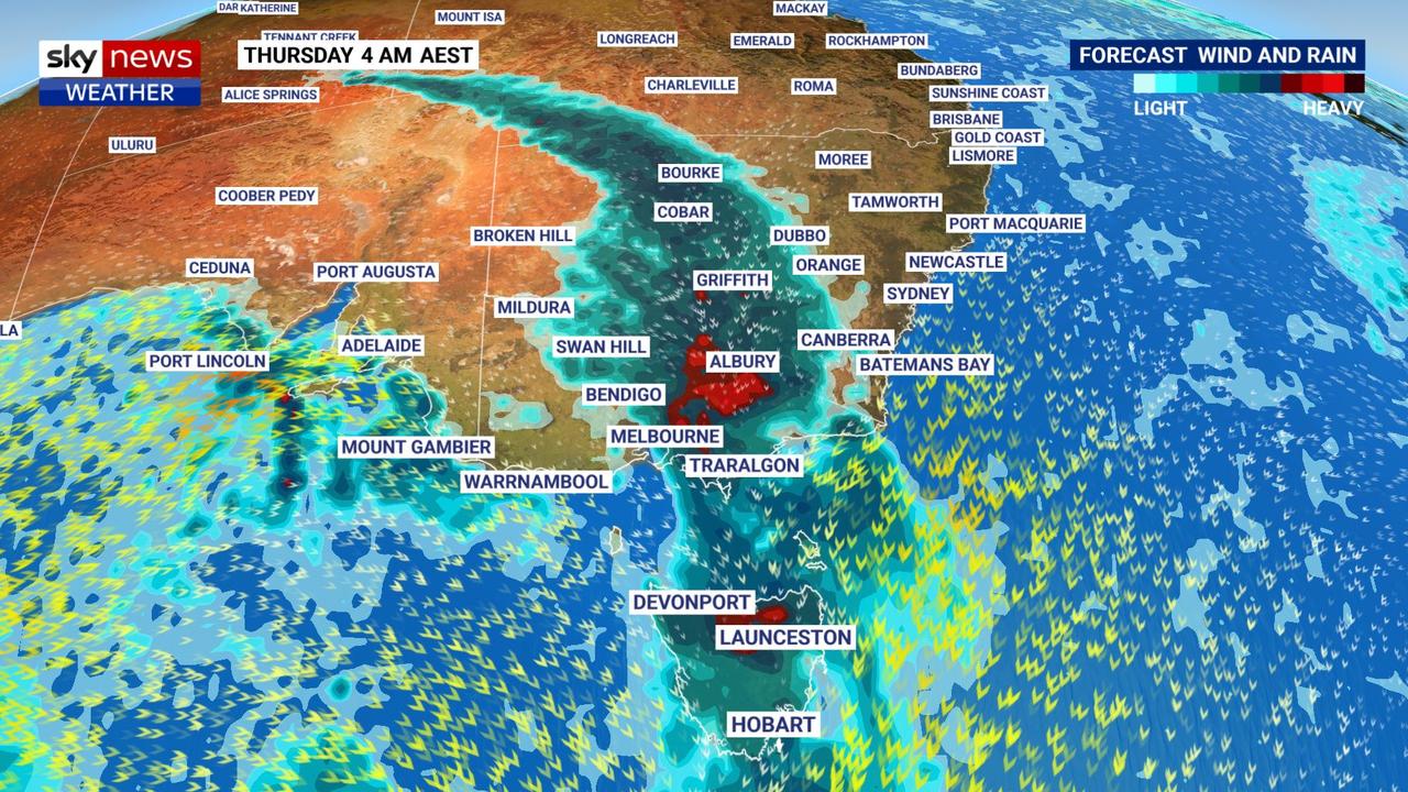 A rainband is making snow conditions challenging. Picture: Sky News Australia Weather