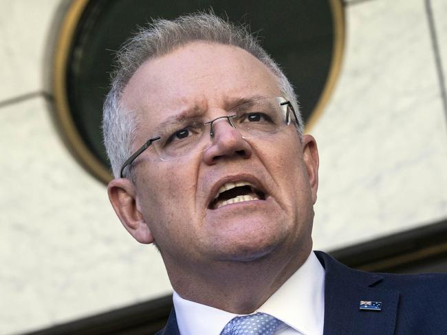 CANBERRA, AUSTRALIA-NCA NewsWire Photos JULY 21 2020The Prime Minister Scott Morrison and the Treasurer Josh Frydenberg during a press conference at Parliament House in Canberra, talking about the future of the Job Seeker and job Keeper programs. Picture: NCA NewsWire / Gary Ramage