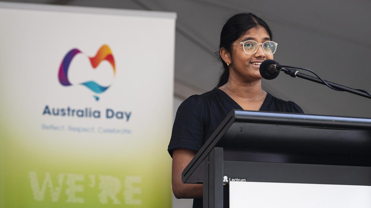 Toowoomba Young Citizen of the Year Rheanca Lincoln at the Toowoomba Australia Day celebrations at Picnic Point, Sunday, January 26, 2025. Picture: Kevin Farmer