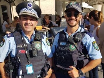 Constable Aaron Vidal (right) with his dad Chief Inspector David Vidal.