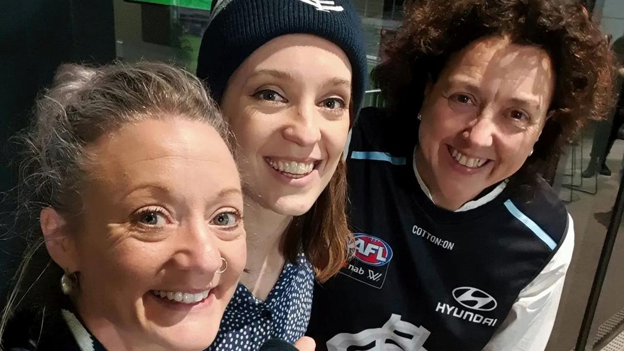 Monique Ryan (R), with Sally Rugg (ctr) and Felicity Jane pose for a photograph that was posted on the social media account of @fellyjane. Picture: Instagram