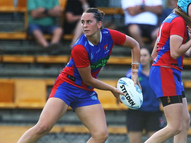 Lilly-Ann White starred for Newcastle in Tarsha Gale Cup. Picture: Warren Gannon Photography