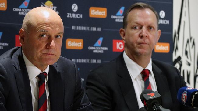 Bartlett (right), led Melbourne with formr chief executive Peter Jackson. Picture: AAP