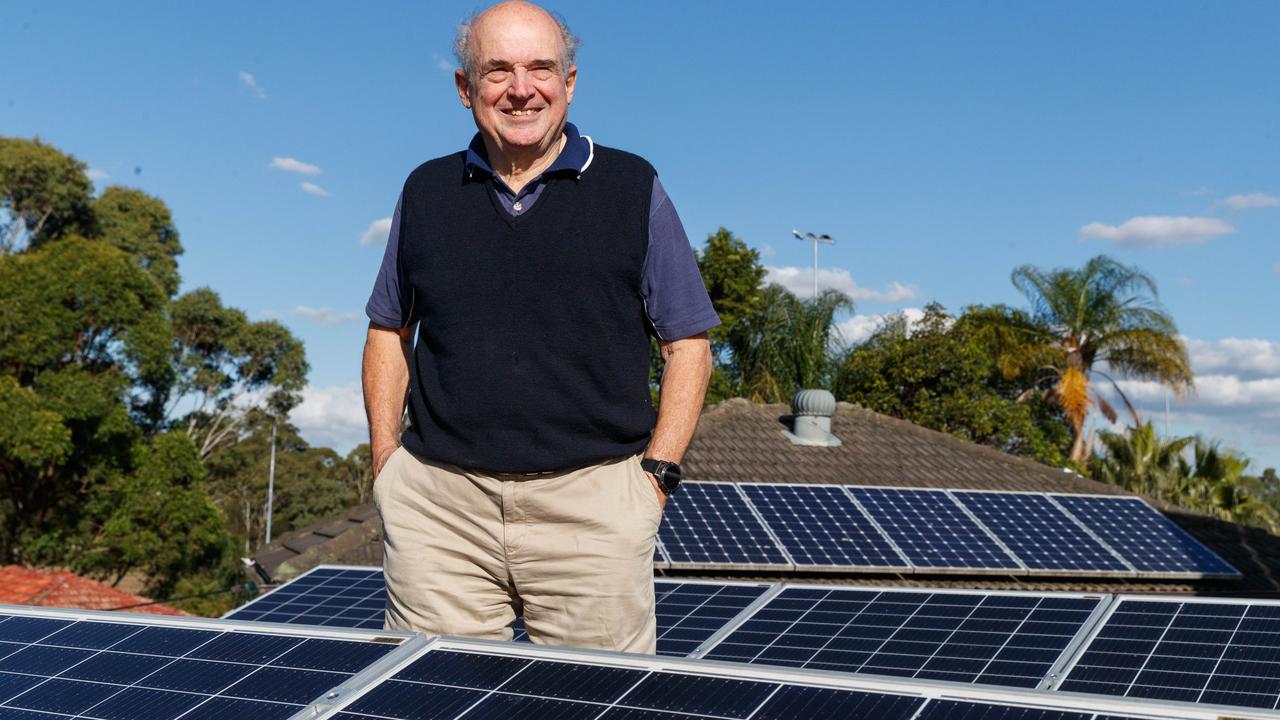 John Tester is a retiree who has created a super energy efficient home including more than a decade of solar panels. Picture: NCA NewsWire / David Swift