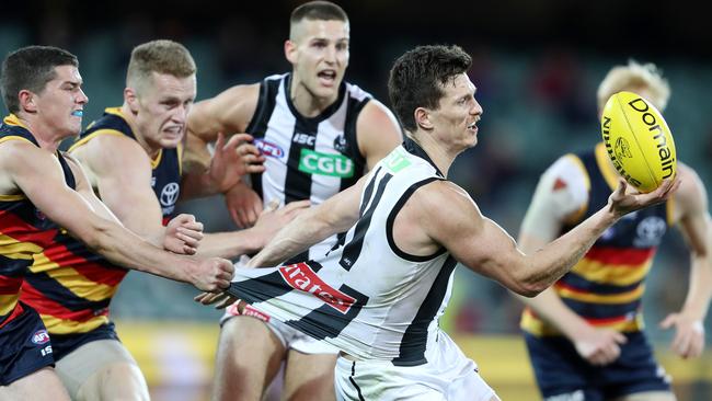 Collingwood players have been cleared to travel to Adelaide for Saturday’s game against the Crows. Picture: Sarah Reed