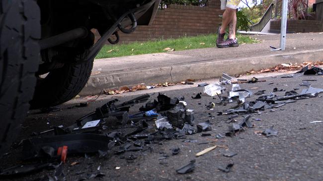 Cars damaged after crash in Randwick. Picture: OnScene Bondi