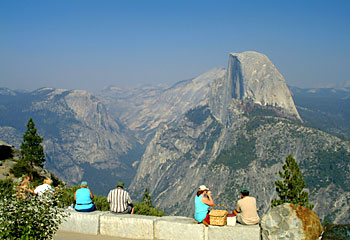 Nature's glory ... enjoying the view from Glacier Point towards Half Dome. Picture: Valerie Martin