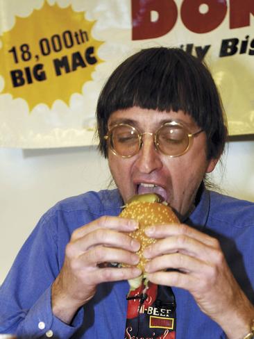 Don biting into his 18,000th Big Mac back in 2001.