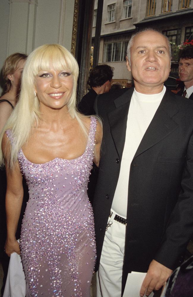 Donatella looking fresh-faced alongside her brother Gianni Versace in 1995.