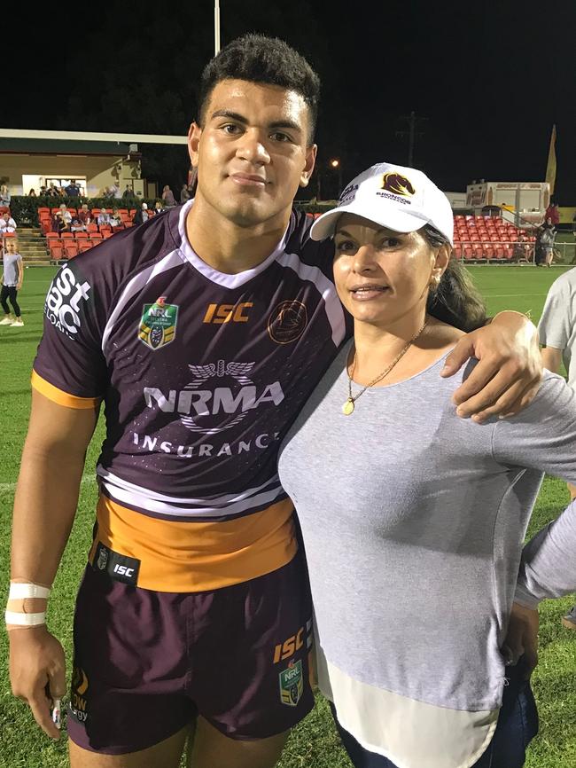 David Fifita with mum, Gwen.