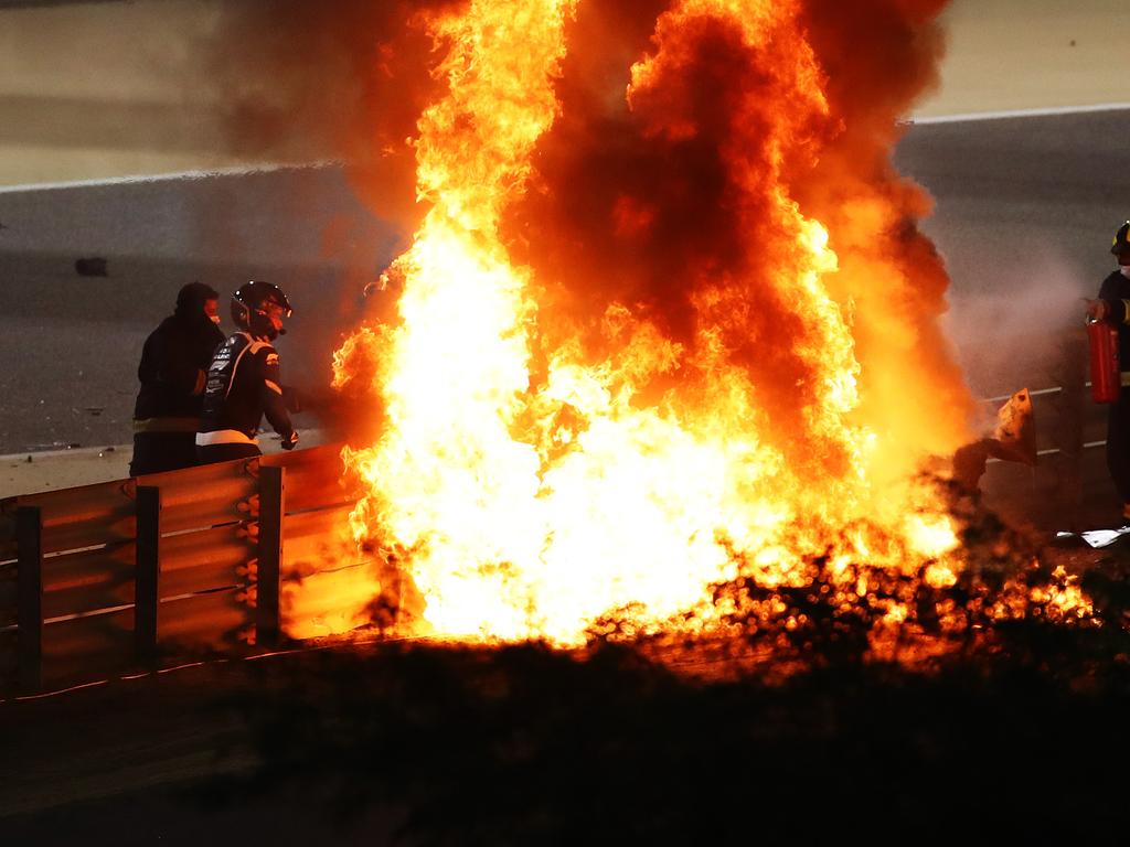 Grosjean was stuck in the flames for half a minute.