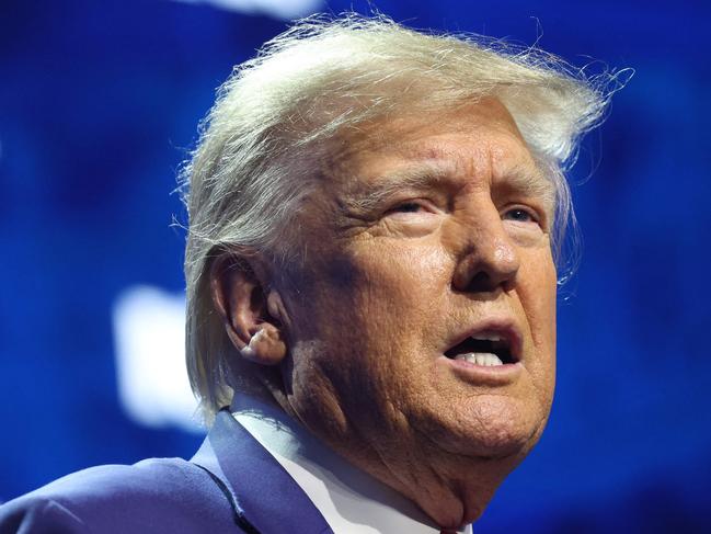 INDIANAPOLIS, INDIANA - APRIL 14: Former President Donald Trump speaks to guests at the 2023 NRA-ILA Leadership Forum on April 14, 2023 in Indianapolis, Indiana. The forum is part of the National Rifle Associationâs Annual Meetings & Exhibits which begins today and runs through Sunday.   Scott Olson/Getty Images/AFP (Photo by SCOTT OLSON / GETTY IMAGES NORTH AMERICA / Getty Images via AFP)