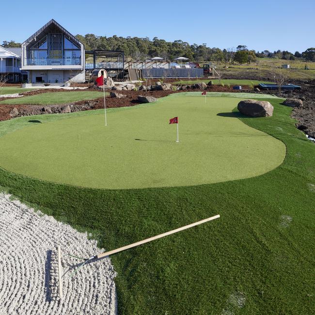 Omar and Oz's yard, complete with golf course.