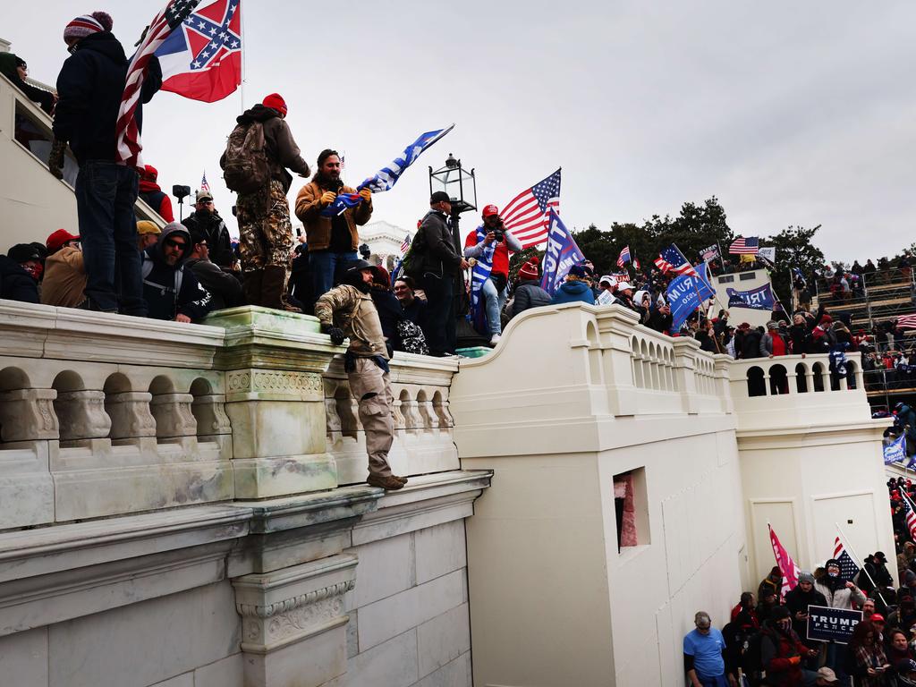 Thousands of Donald Trump supporters stormed the United States Capitol building following a ‘Stop the Steal’ rally in Washington, DC. Picture: Spencer Platt