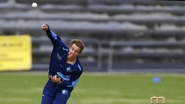 CTPL Glenorchy v South Hobart Sandy Bay. Bowling star, Kyle Wisniewski bowling. Picture: MATT THOMPSON