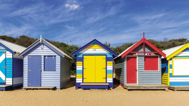 Some of Brighton’s famous bathing boxes.