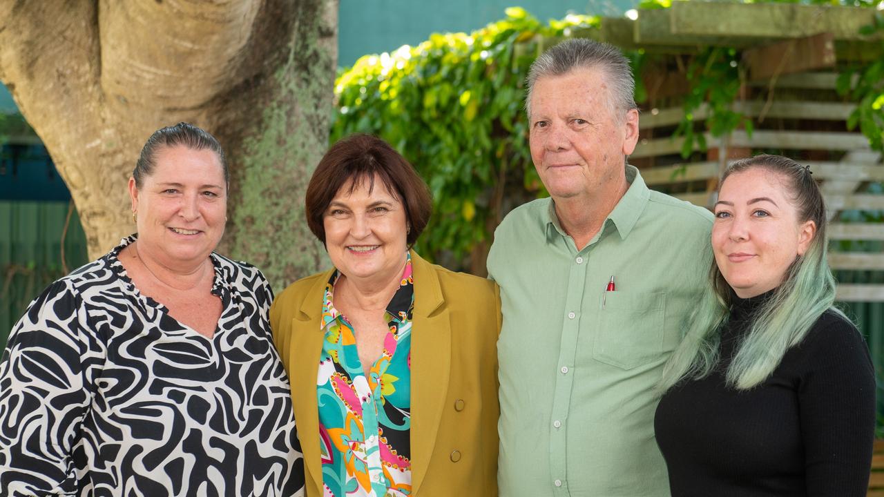 Julieanne Gilbert and her staff at her retirement announcement. Picture: Michaela Harlow