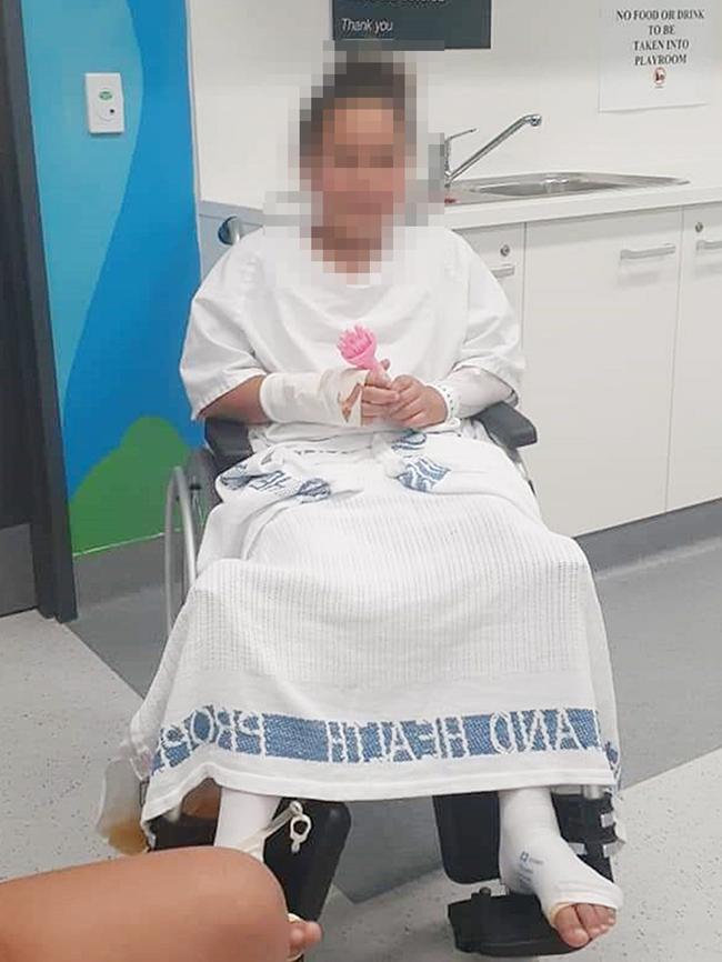 The eight-year-old in hospital. Photo: Supplied