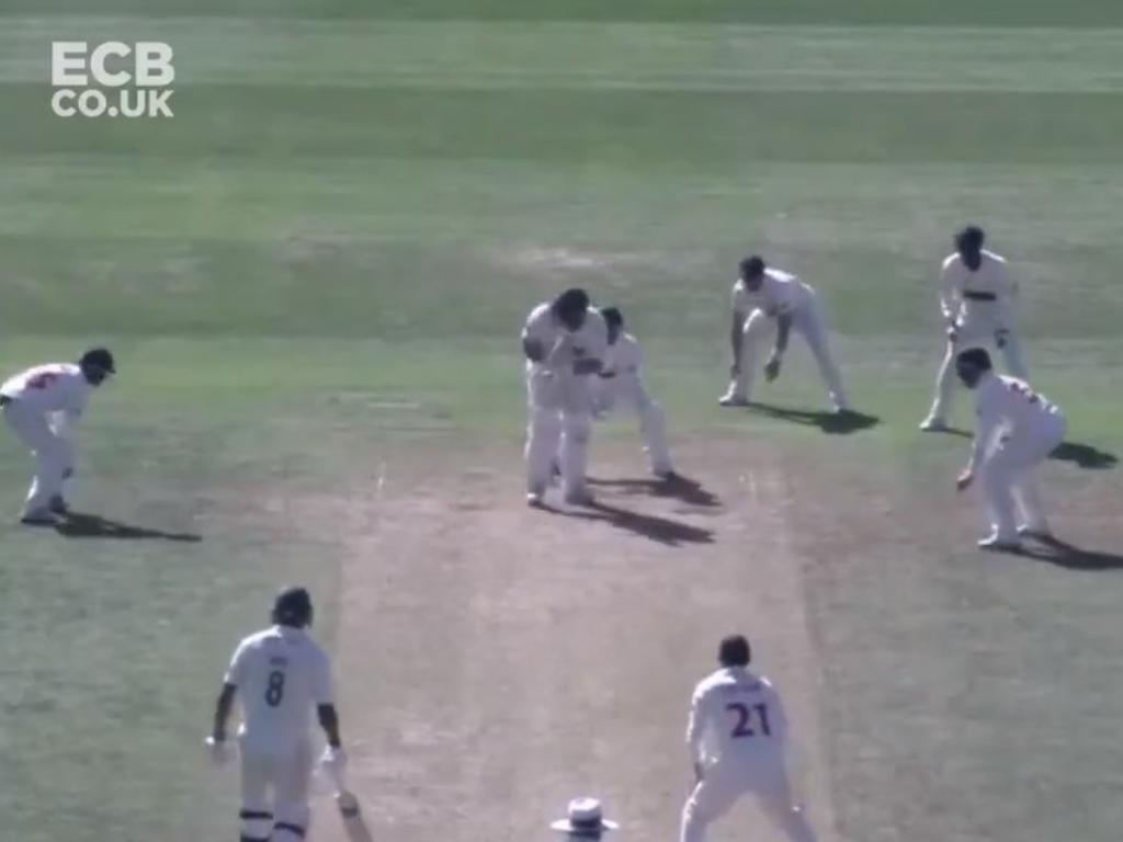 Straight into the fielders hands.