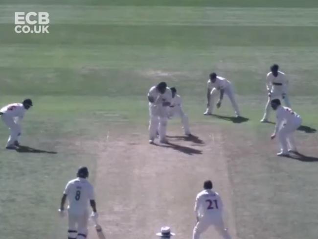 Straight into the fielders hands.