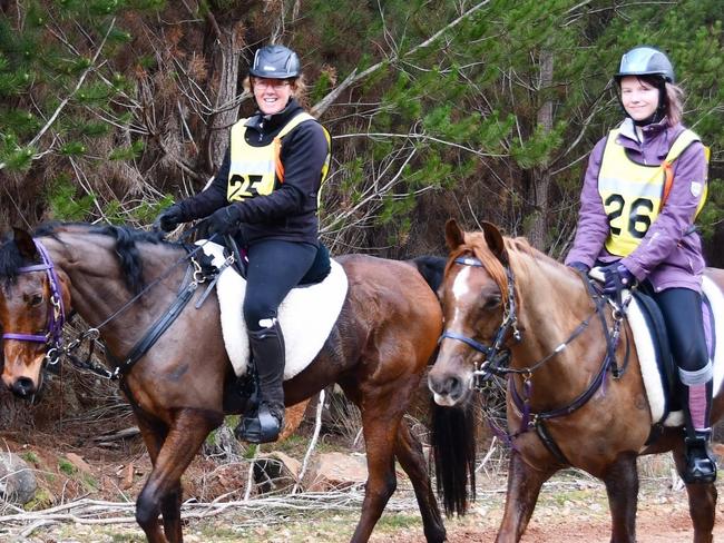 Tasmanian endurance rider Janine Parr was recently injured in an event, with the community rallying around her. Picture: Facebook