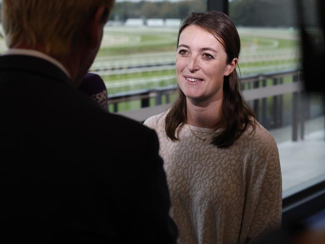 DAILY TELEGRAPH 2ND APRIL 2024Pictured at The Winx Stand at Royal Randwick in Sydney is trainer of Lady Laguna , Annabel Neasham at the barrier draw for the The Star Doncaster Mile and the The ATC Australian Derby which will take place at Royal Randwick this coming Saturday 6Th April 2024.Picture: Richard Dobson