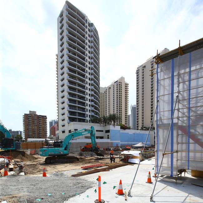 Construction begins on Spirit on the old Iluka site in Surfers Paradise Photo: David Clark