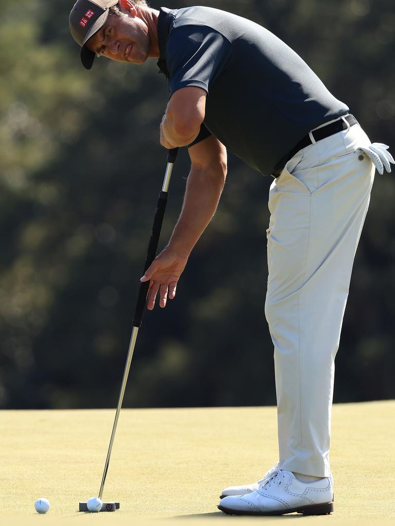 Adam Scott says the Augusta greens are ‘fiery. Picture: Mike Ehrmann/Getty Images/AFP