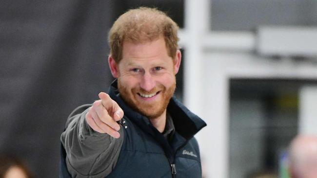 Britain's Prince Harry, Duke of Sussex, attends the "Invictus Games Vancouver Whistler 2025's One Year to Go" winter training camp in Whistler, British Columbia, Canada, February 16, 2024. (Photo by Don MacKinnon / AFP)