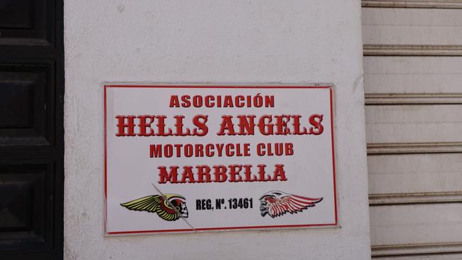 A close up of a sign on the Hells Angels clubhouse in Spain. Picture: Solarpix.com