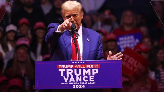 Former US President Donald Trump speaks at a campaign rally at Madison Square Garden. Does he have any proper friends, the people who will tell you when you’re being a dick or your judgement is skewed, or your ego is so inflated you need to get a grip? Picture: AFP