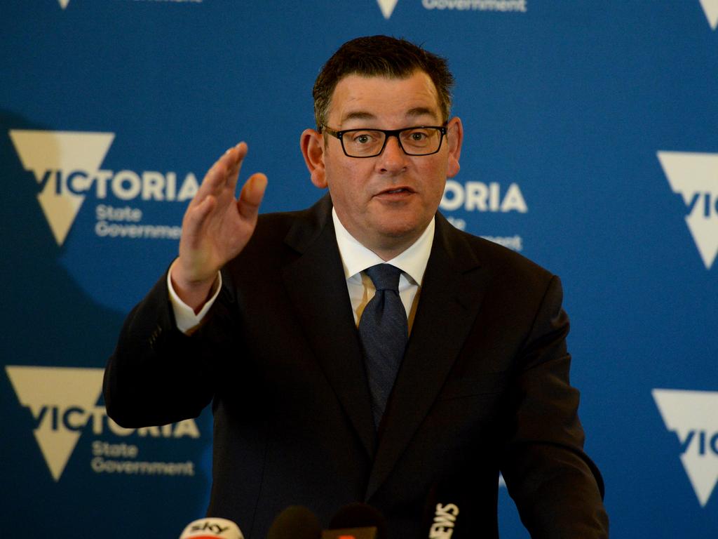 Victorian Premier Daniel Andrews speaks at Parliament House in Melbourne. Picture: NCA NewsWire / Andrew Henshaw