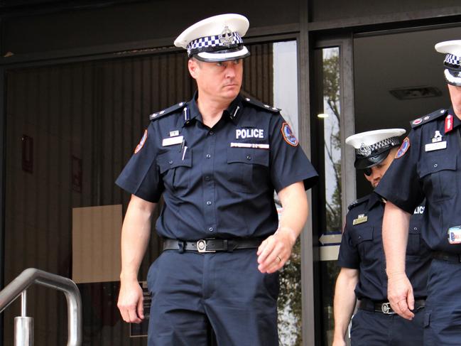 NT Police Superintendent Jody Nobbs outside the Alice Springs Local Court on Tuesday. Picture: Jason Walls